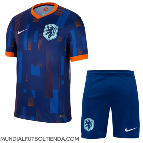 Camiseta Países Bajos Segunda Equipación Replica Eurocopa 2024 para niños mangas cortas (+ Pantalones cortos)